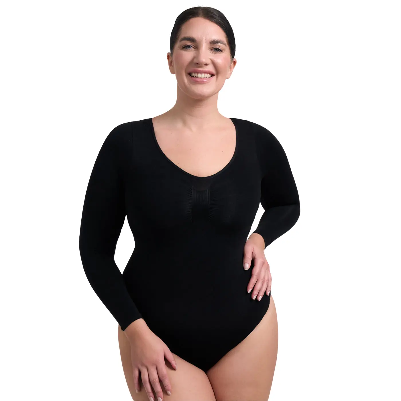 Long-Sleeve Sculpting Bodysuit - Sculptora