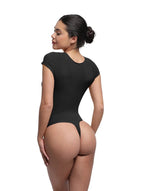 V-Neck Sculpting Tee Bodysuit - HeyShape