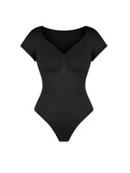 V-Neck Sculpting Tee Bodysuit - HeyShape