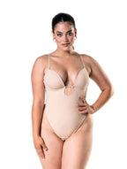 Plunge Shapewear Thong Bodysuit - HeyShape